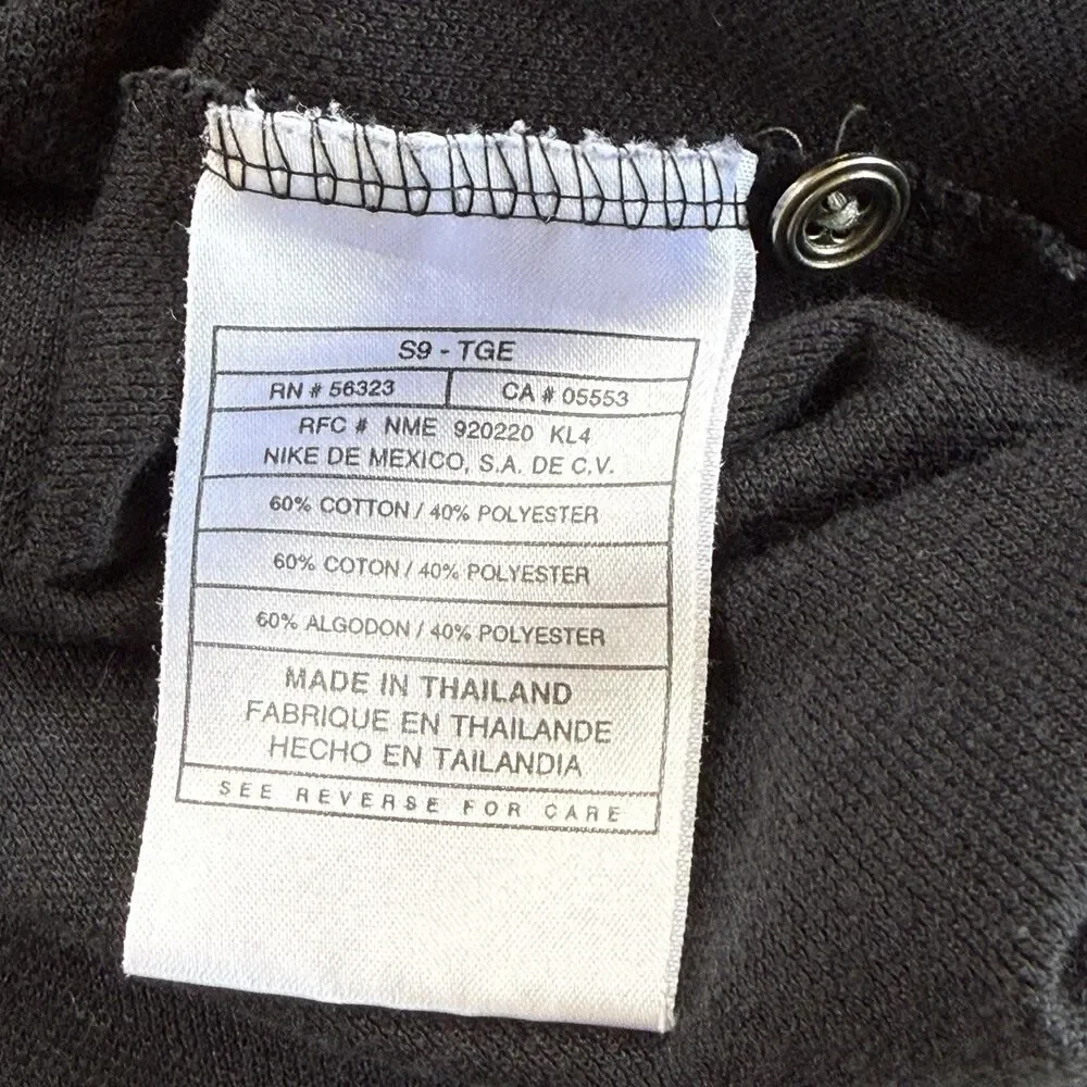 Nike Court Heritage Shirt Men Large Polo Tennis Vintage Black Cotton Blend